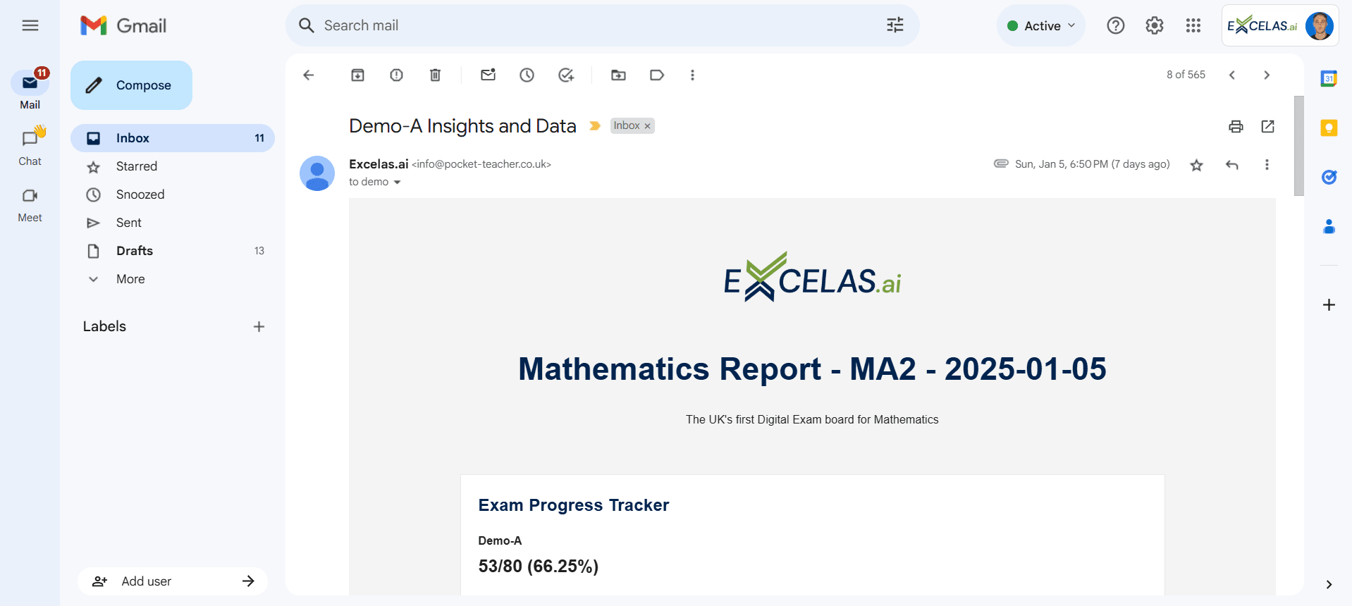 Email results and analysis