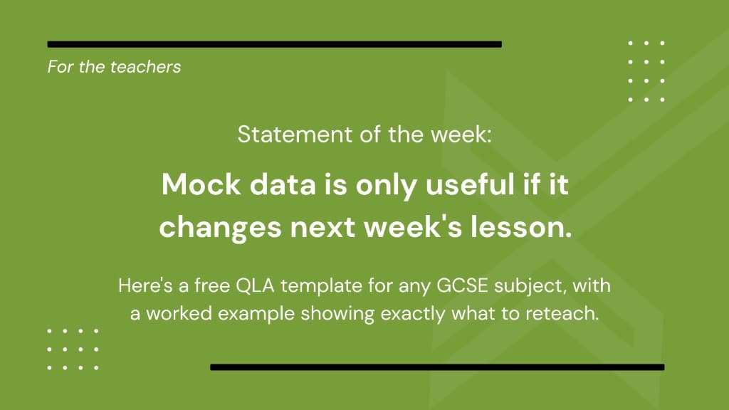 A GCSE QLA template that tells you what to reteach on Monday