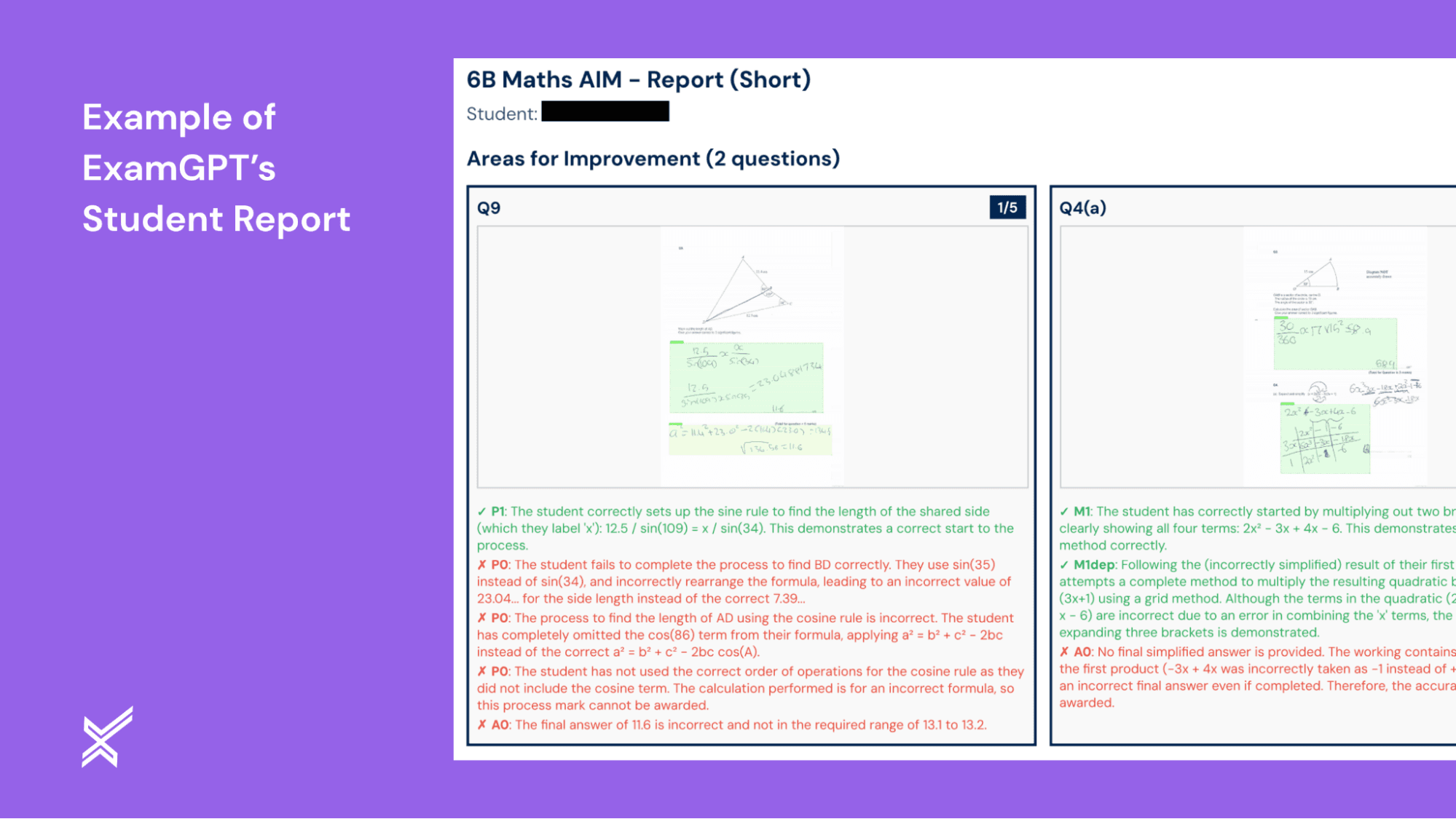 Example ExamGPT Student Report