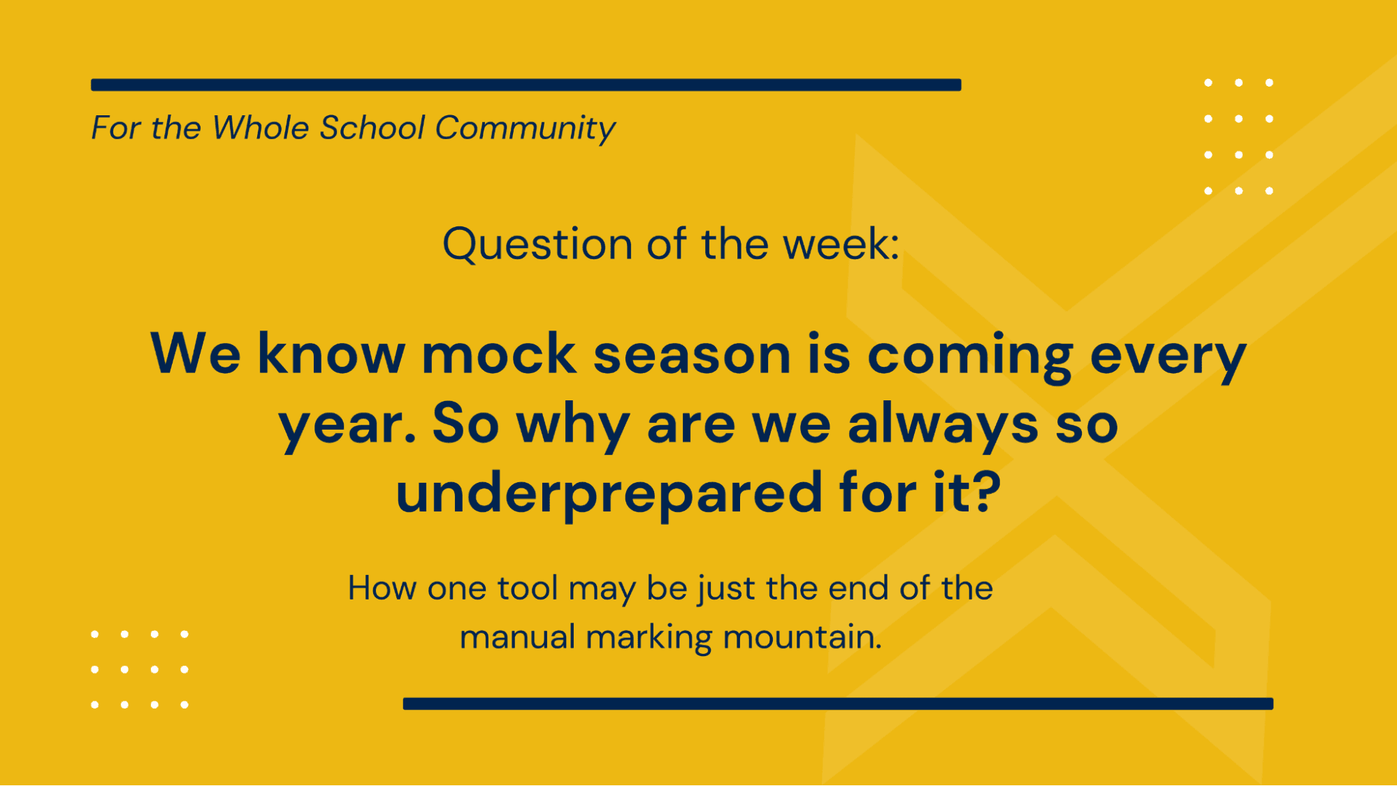The Elephant in the Staffroom: Why the Annual Mock Marking Crisis is a Choice