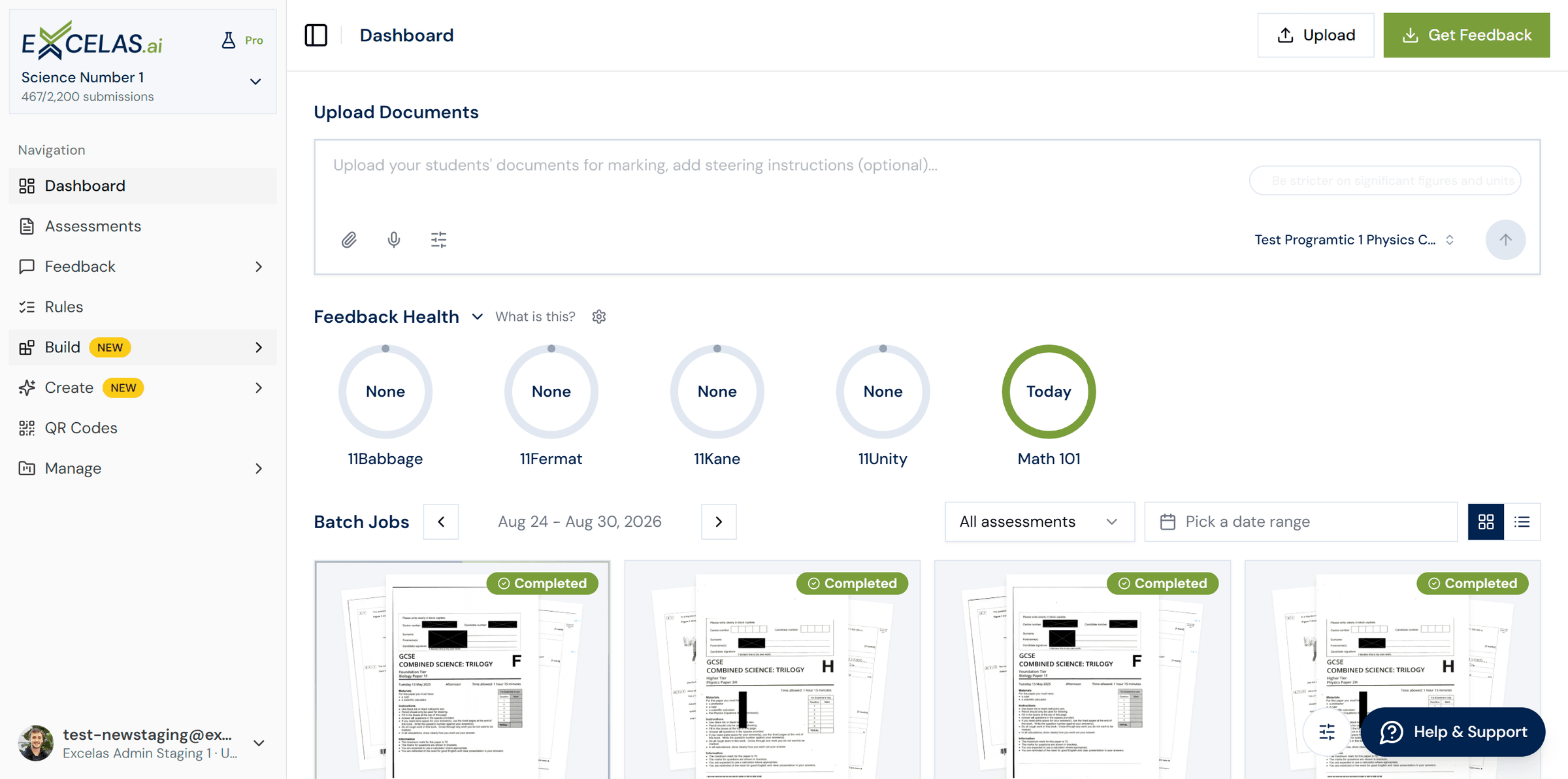 Excelas Learn dashboard
