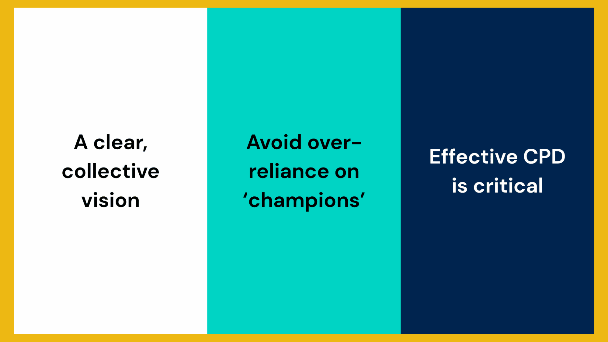 Summary slide from the EPI talk, focusing on the takeaways