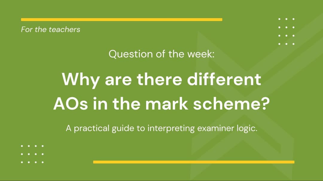 The Rtavienes Ao2 What are AO1, AO2, and AO3 in Science? (Decoding the Mark Scheme series ...