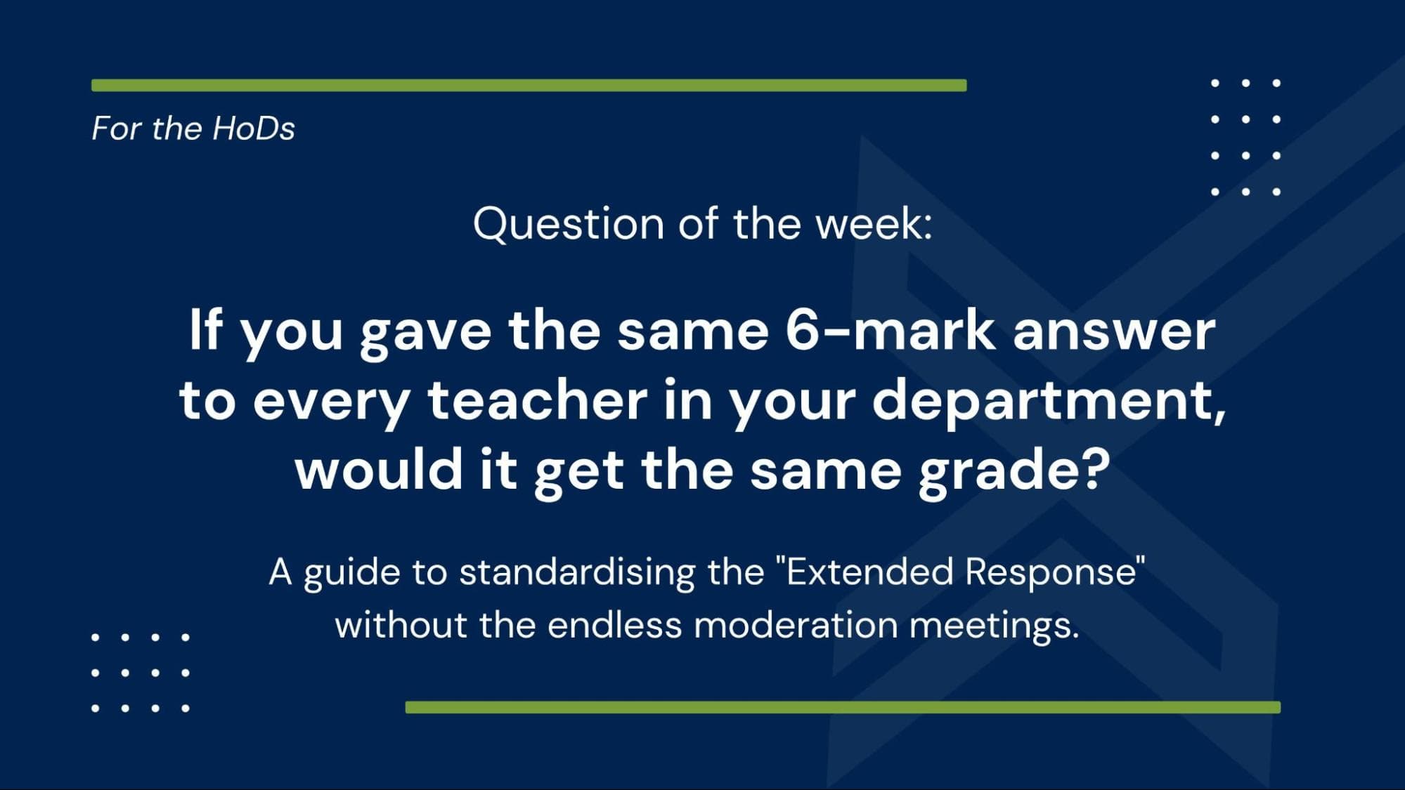 Science 6-Markers: How to survive the Subjectivity of Science Marking